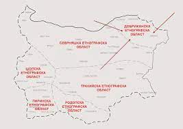 карта с фолклорни области